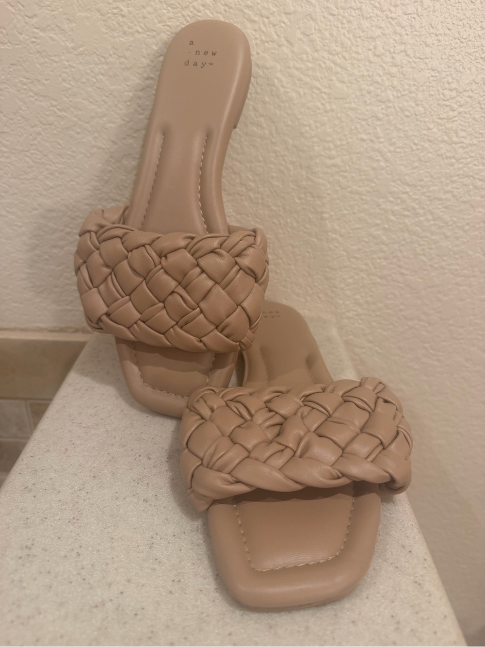 a new day Braided Slide Mules in Taupe